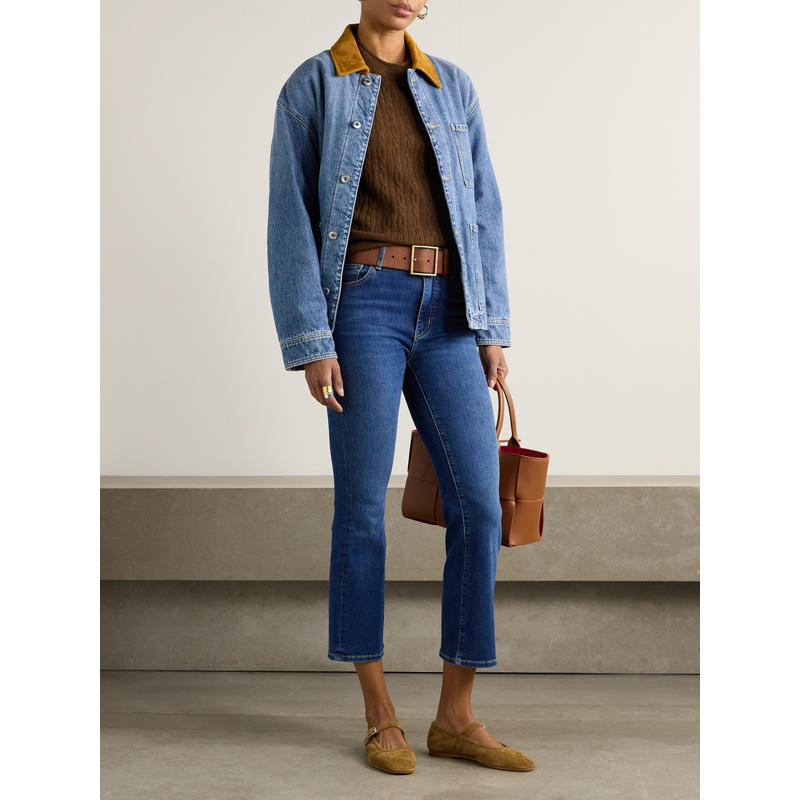 FRAME 女士 牛仔长裤 Reboot 短款弹力高腰小喇叭牛仔裤 - 图0