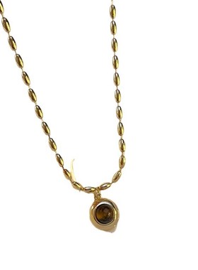 设计感虎眼米粒链条轻奢项链女冷淡风小众设计感百搭简约锁骨链