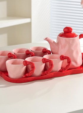 高档送新人结婚布置婚房装饰订婚摆件高级感水杯水具套装新婚礼物