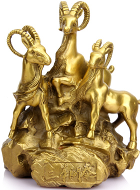 铜三羊开泰摆件 铜m羊摆件 铜聚宝盆羊摆件 三阳开泰摆件 生肖羊