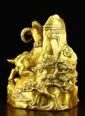 铜三阳开泰摆件纯铜三羊开泰家居客厅办公室装饰品摆件招財羊大号