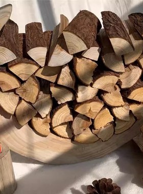 装饰摆件壁炉橱窗陈列圣诞木柴民宿露营道具木头原木木材美式柴火