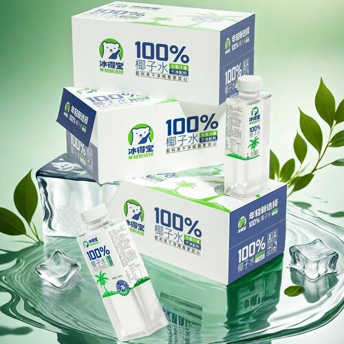 新品冰得宝100%椰汁水白桦树汁水纯天然原汁补水电解质500ml/5瓶 - 图0