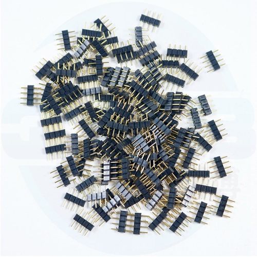 5P排针灯条线材连接器RGBW七彩公头排针圆形针2.54mm灯带配件一包 - 图3