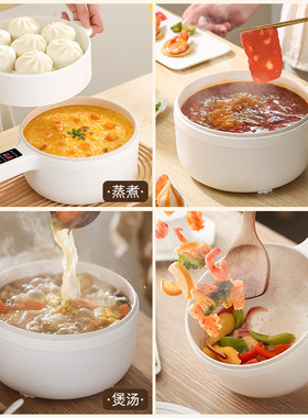 电煮锅多功能家用迷你小电锅宿舍学生锅小型煎炒蒸泡面锅电热火锅