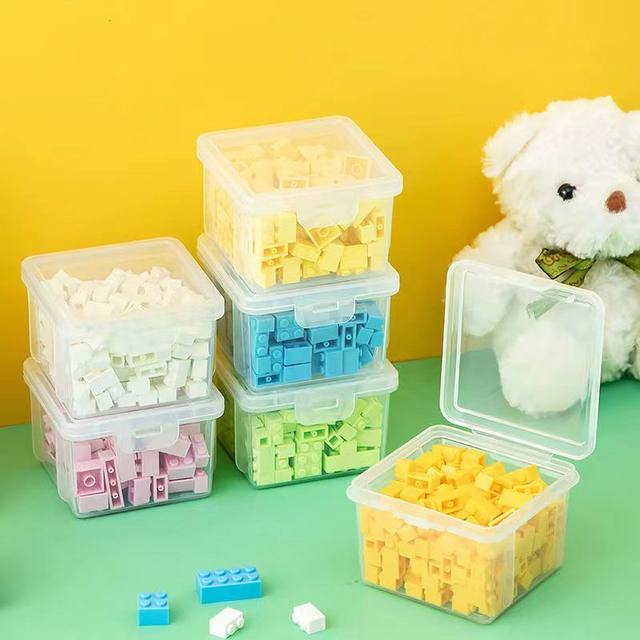 Building block pellet finishing box parts transparent storage box