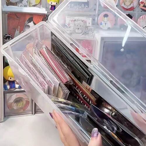 透明卡牌收纳盒吧唧防尘奥特曼卡片桌面谷子镭射徽章整理盒展示架 - 图3