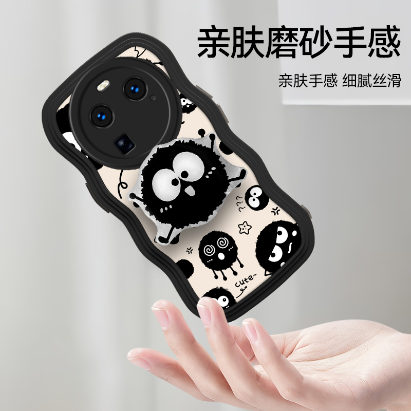 OPPO FindX6手机壳oppofindx6保护套PGFM10新品0pp0女款0ppa全包find x6防摔popo硅胶软外壳poop波浪边小煤球 - 图2