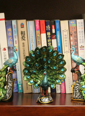 创意小礼物家居饰品泰q国工艺品小孔雀开屏摆件客厅酒柜装饰品摆