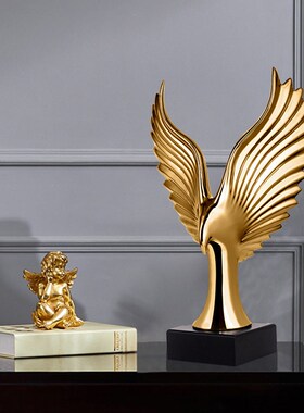 雄鹰展翅 创意轻奢家居装饰摆件陶瓷工艺J品 酒柜电视柜办公室摆