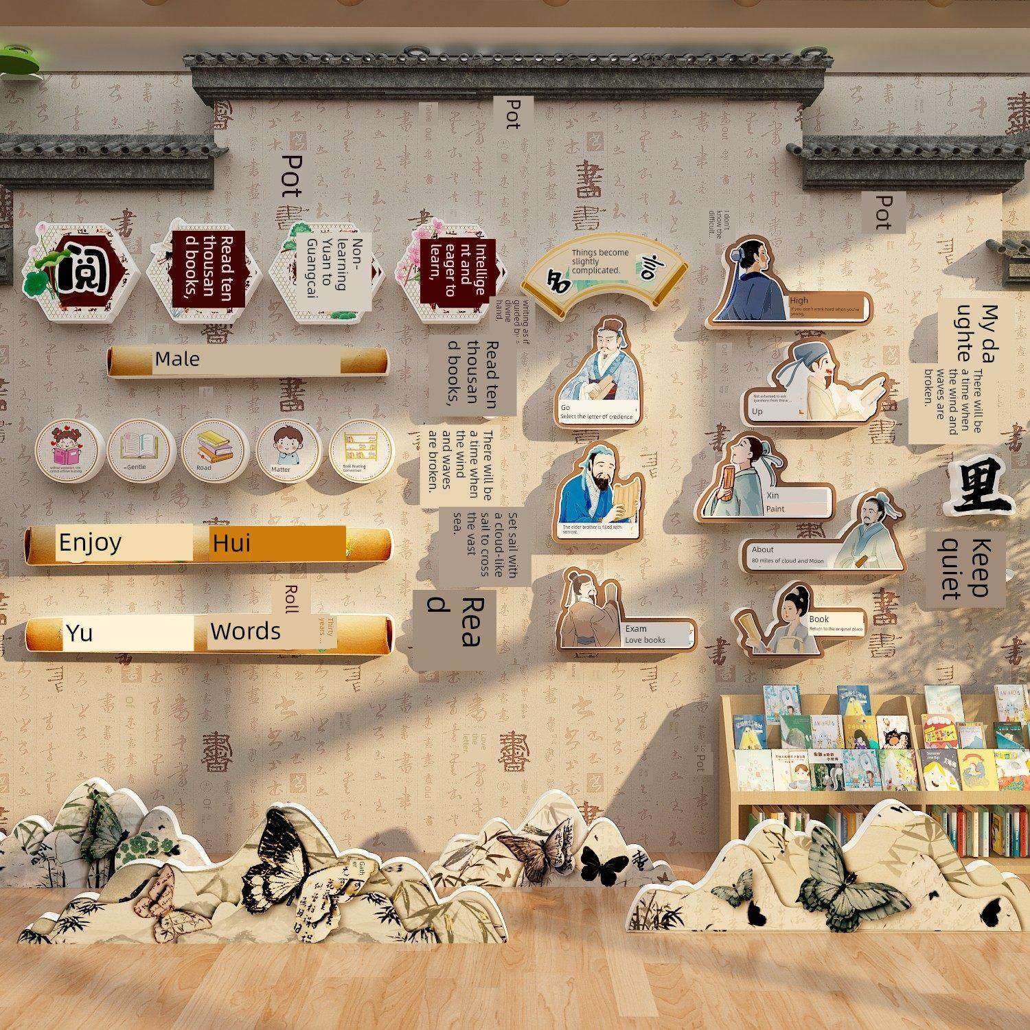 幼儿园环境创新绘本图书馆墙面装饰小学课堂书角香布置课堂阅读区,淘宝优惠券,粉丝福利购,淘宝优惠卷