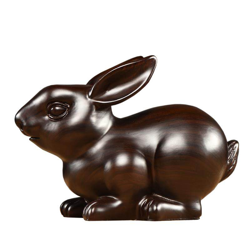 黑檀木雕兔子摆件十二生肖兔家居客厅玄关装饰摆设实木雕刻工艺礼,淘宝优惠券,粉丝福利购,淘宝优惠卷