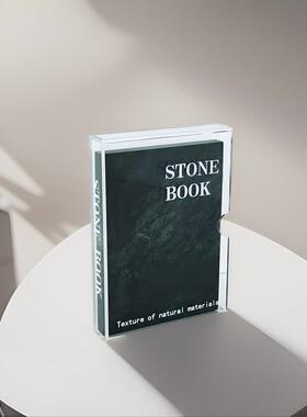 现代简单易接近豪华亚克力模拟大理石书籍装饰模型室，客厅，书房