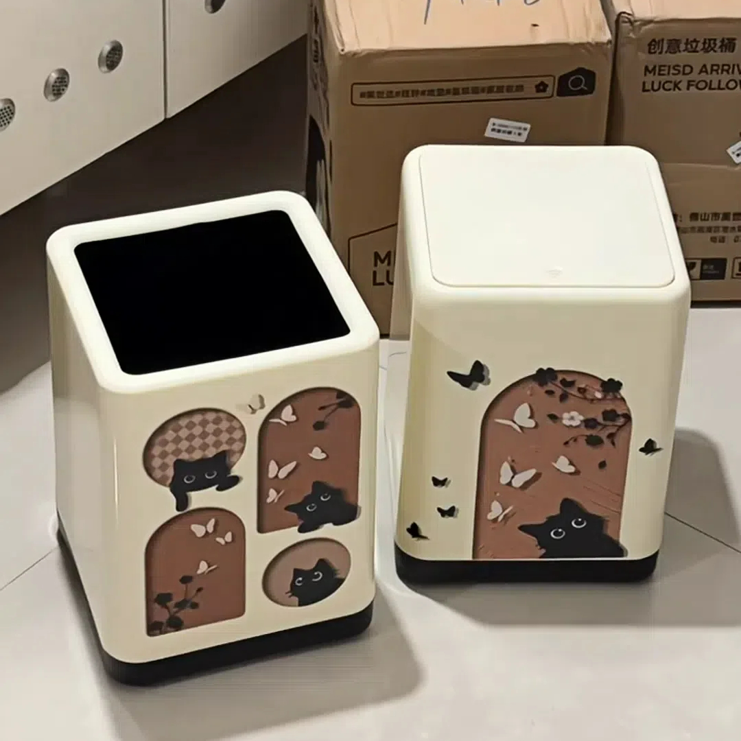可移动垃圾桶家用厨房卫生间厕所大号大容量带盖客厅高颜值ins风 - 图0
