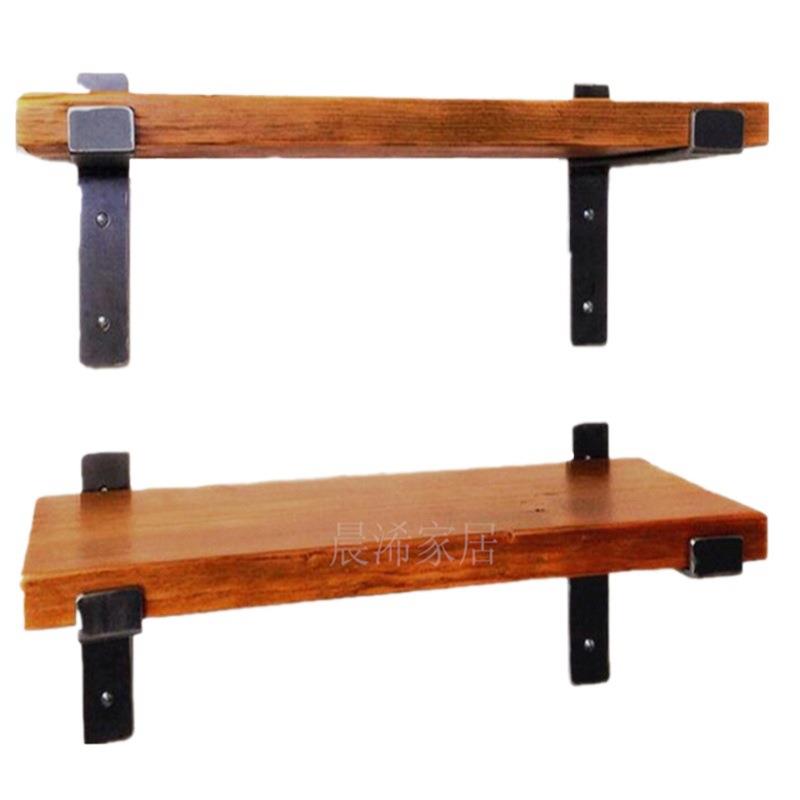 墙上置物架一字隔板实木搁板客厅厨房收纳架承重层板墙壁简约书架 - 图3