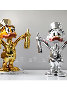 现代简约板轻奢潮玩公仔富鸭子摆件房贵酒店客厅玄样关FSB713桌面