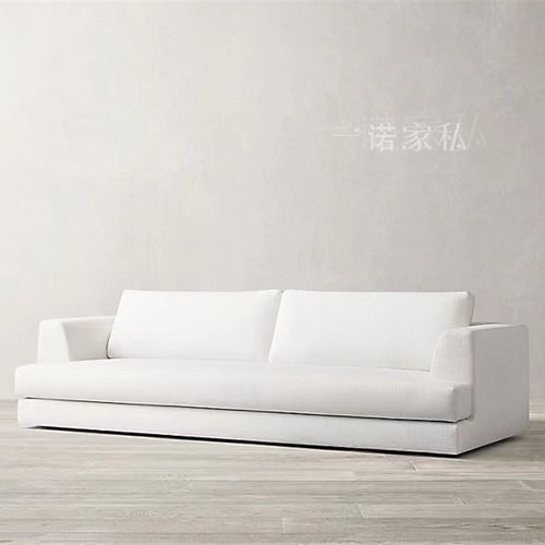 北欧简约复古羽绒布艺沙发小户型客厅轻奢意式表情极简直排三人位 - 图2