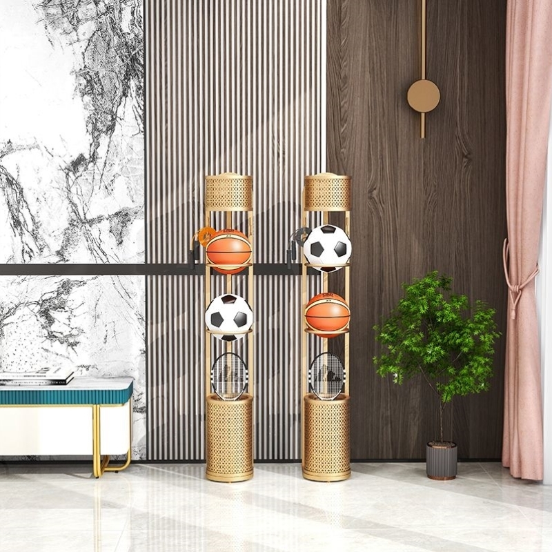 篮球收纳架落地多层球拍收纳筐家用室内儿童球类收纳神器运动器材 - 图2