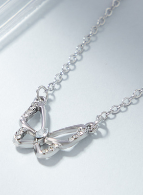 镂空蝴蝶镶钻项链网红气质锁骨链