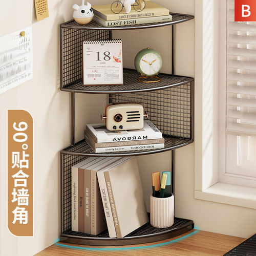 批发桌面转角置物架办公桌工位书桌墙角拐角收纳角柜桌上多层三角 - 图0