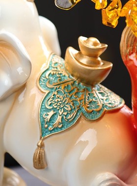 招财大象葫芦摆件发财树客厅电视柜酒柜装饰品新家乔迁新居礼品