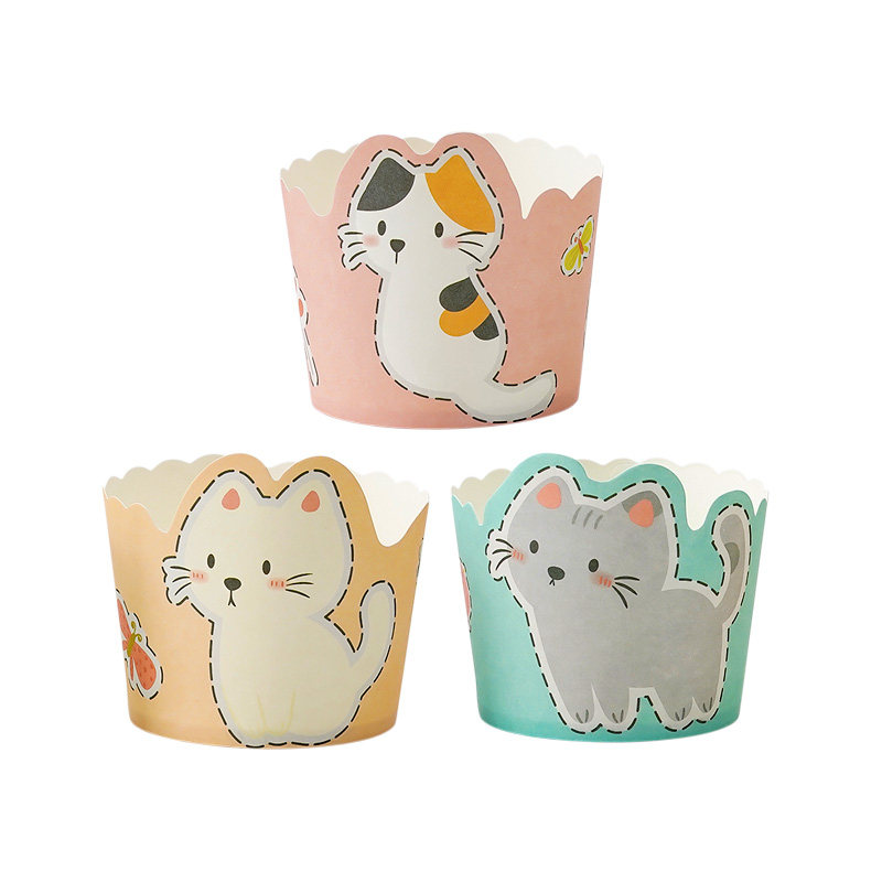 展艺猫咪纸杯蛋糕纸杯烤箱专用空气炸锅耐烤戚风纸托烘焙工具,淘宝优惠券,粉丝福利购,淘宝优惠卷