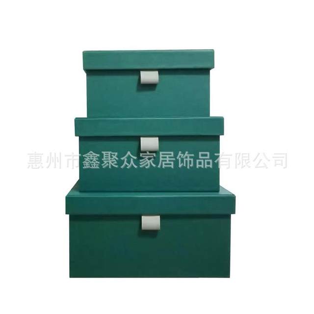 Manufacturer direct supply creative Chinese soft furnishing small leather button-up space cover storage box cloakroom sorting box sample room box