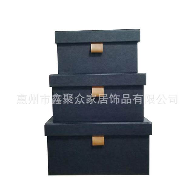 Manufacturer direct supply creative Chinese soft furnishing small leather button-up space cover storage box cloakroom sorting box sample room box