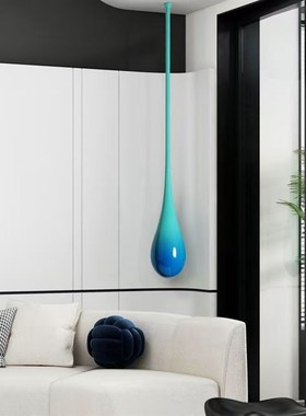 轻奢吊顶水滴吊饰玻璃钢雕塑挂件售楼处酒店大厅水花饰品橱窗装饰