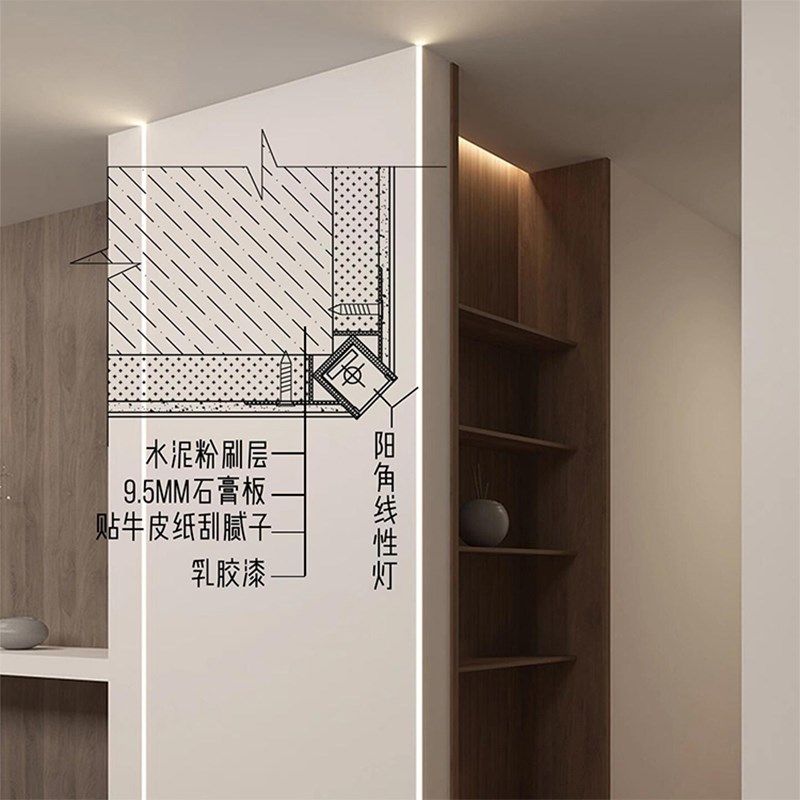 阳角线条灯槽无边框线型灯墙角顶角线LED灯带客厅阴角线性氛围灯,淘宝优惠券,粉丝福利购,淘宝优惠卷