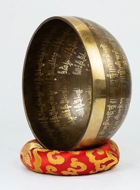 尼泊尔手工佛音钵唱歌碗 佛语经文冥想颂钵 疗愈静心钵佛音碗