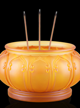 速发古法琉璃 佛前供具 水杯花品供盘香炉莲花灯佛具用瓶供全大奉