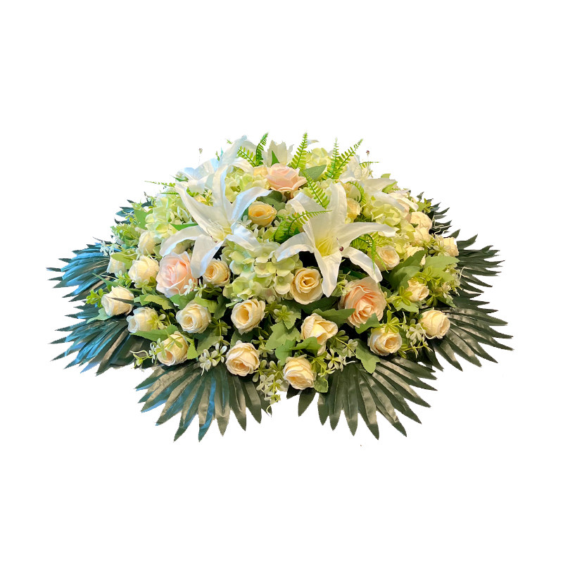 酒店餐桌花饭店高端餐厅包厢大圆桌中间转盘摆花仿真花装饰花摆设,淘宝优惠券,粉丝福利购,淘宝优惠卷