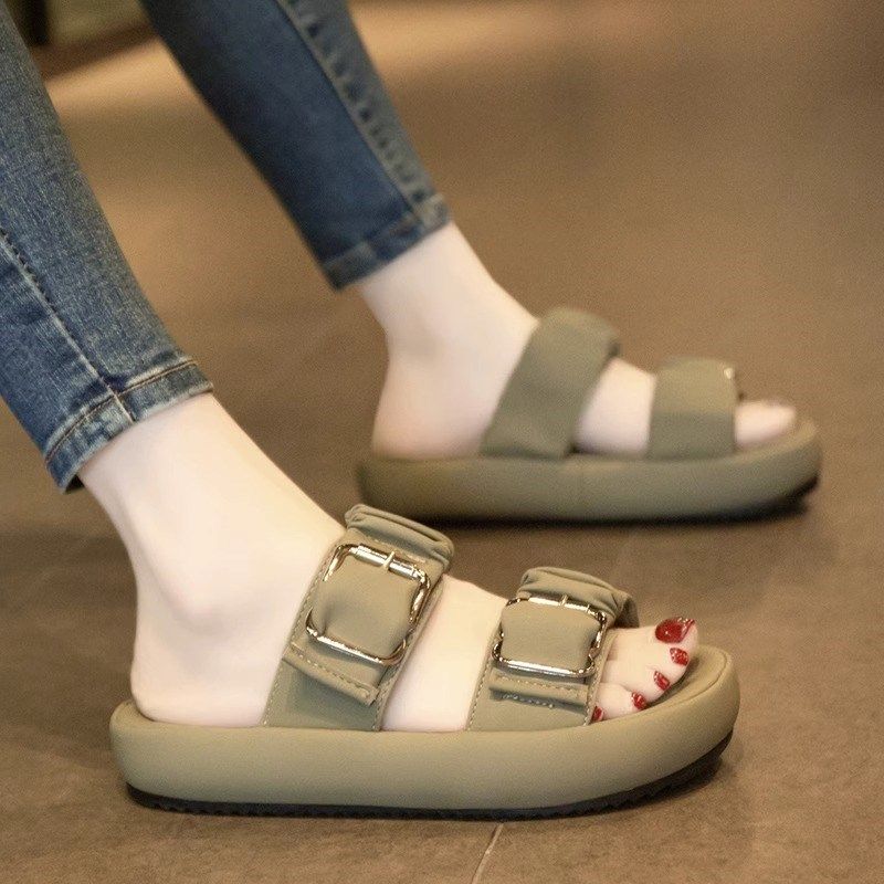 凉拖鞋女夏季外穿2024新款厚底休闲沙I滩凉鞋网红超火踩屎感一字,淘宝优惠券,粉丝福利购,淘宝优惠卷