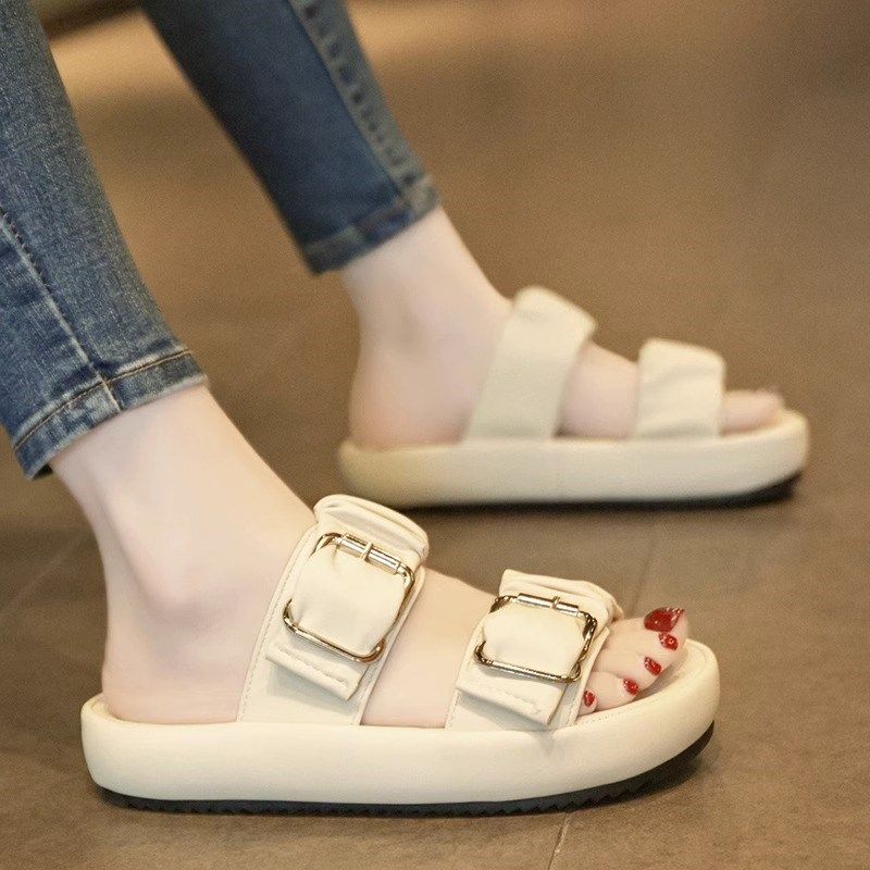 凉拖鞋女夏季外穿2024新款厚底休闲沙I滩凉鞋网红超火踩屎感一字,淘宝优惠券,粉丝福利购,淘宝优惠卷