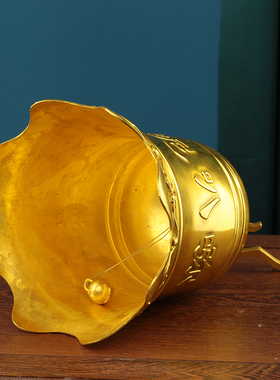 纯黄铜铃铛铜钟 六字真言铜钟风铃挂件家居装饰摆件大小号工艺品