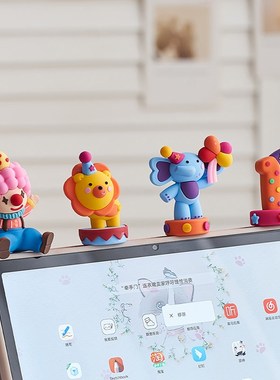 台式电脑办公桌面工位显示器趴趴屏幕装饰品解压电视机上的小摆件