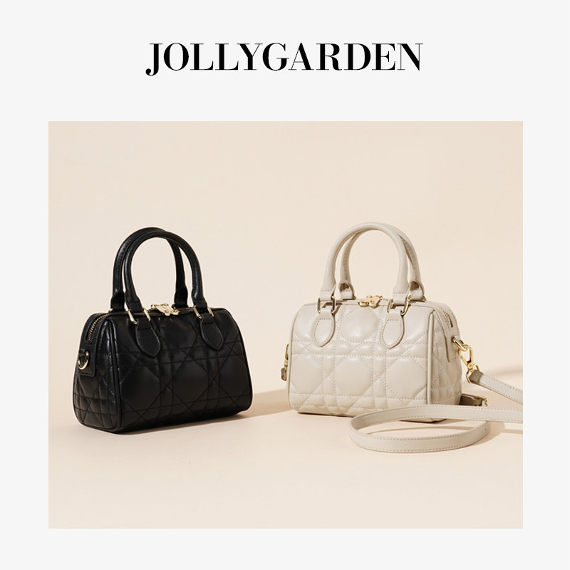JOLLY GARDEN【星夜】新款时尚菱格小方包手提单肩斜挎保龄球包女,淘宝优惠券,粉丝福利购,淘宝优惠卷