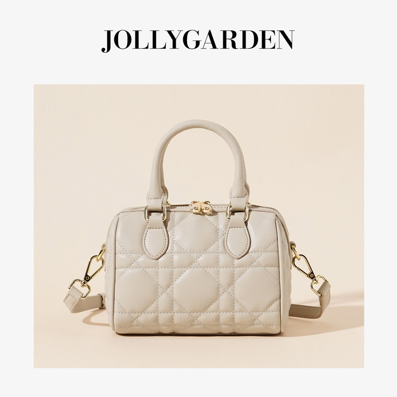 JOLLY GARDEN【星夜】新款时尚菱格小方包手提单肩斜挎保龄球包女,淘宝优惠券,粉丝福利购,淘宝优惠卷