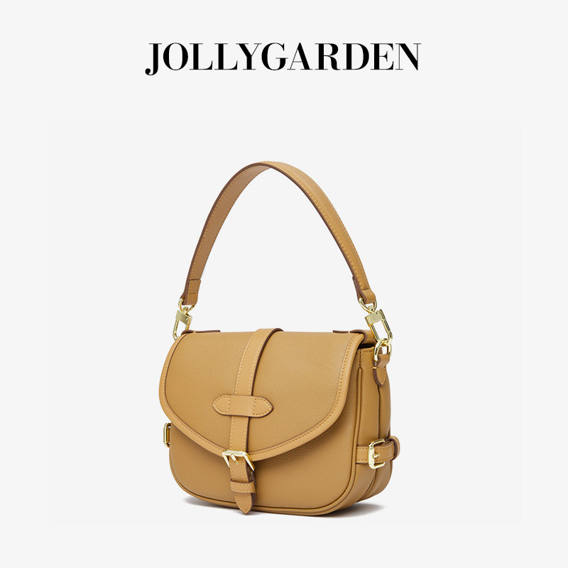 JOLLY GARDEN【麦田】复古头层牛皮马鞍包通勤手提单肩斜挎小方包,淘宝优惠券,粉丝福利购,淘宝优惠卷