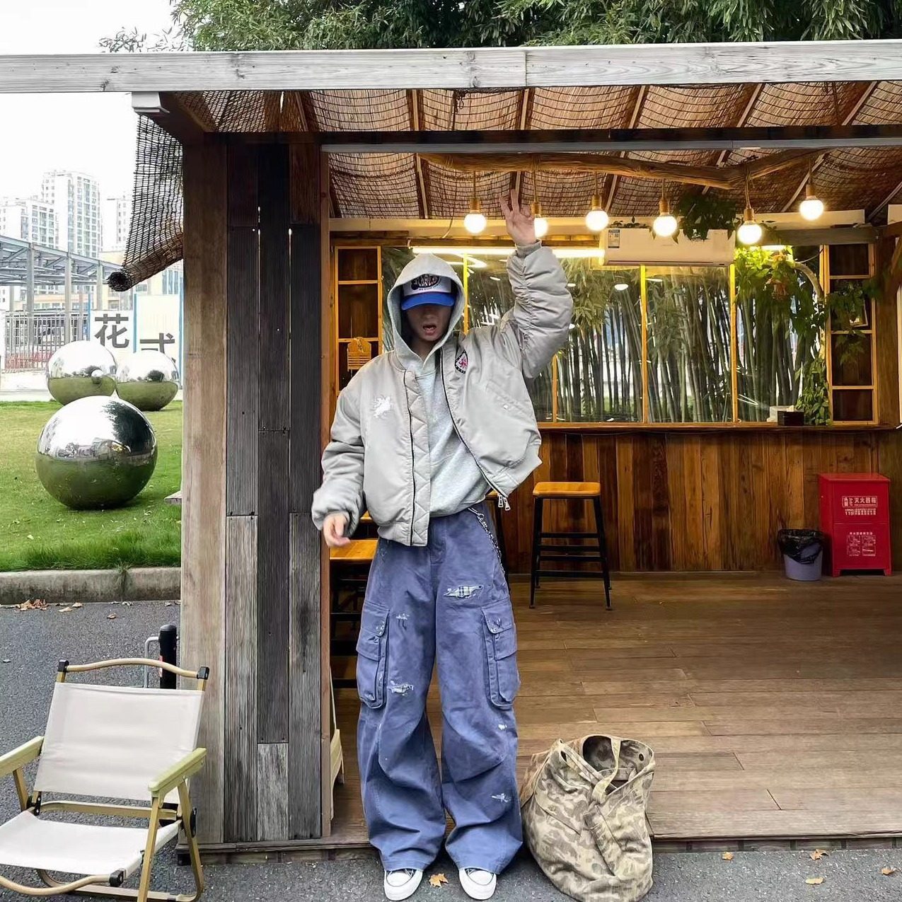 Vcatecx廓形刺绣ma1飞行服夹克男女秋冬防水保暖bomber棉服外套潮,淘宝优惠券,粉丝福利购,淘宝优惠卷