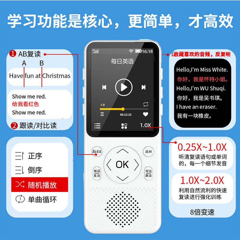 智能潮元口袋故事机4g喜马拉雅英语WiFi学生儿童早教助眠支持电话