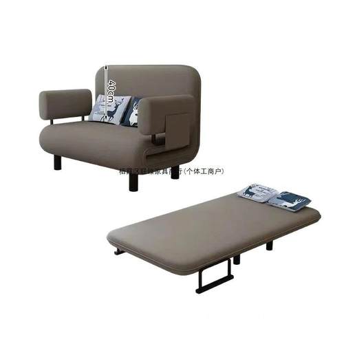 多功能沙发床折叠两用小户型单人午睡折叠床双人简易午休布艺沙发 - 图3