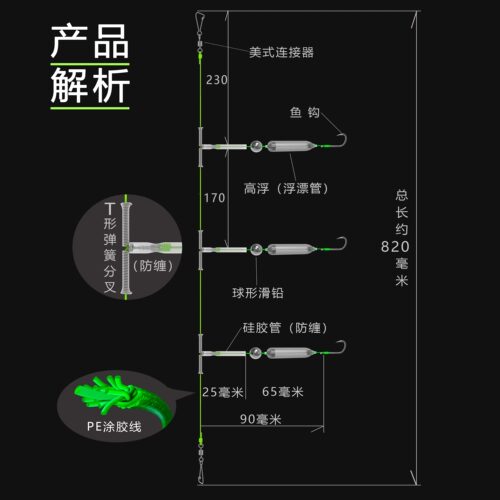 反离底串钩子线成品钩欧鲤反底钓组免调漂抗走水伊势尼鱼钩 5付装 - 图0