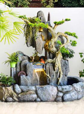 假山流水喷泉摆件庭院招财办公室客厅阳台养鱼池景观花园户外装饰