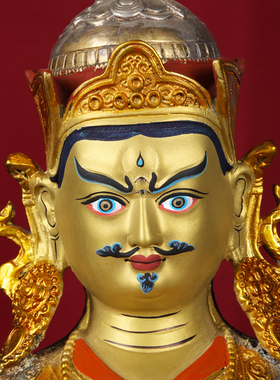 王师兄莲花生大士佛像古色鎏金银