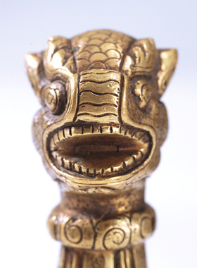 尼泊尔手工纯铜狮头摆件印章