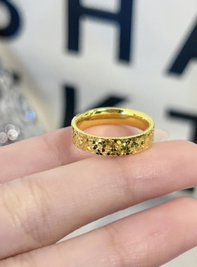 金包银碎碎冰戒指男女通用