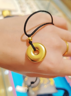 金包银古法平安扣男女款吊坠