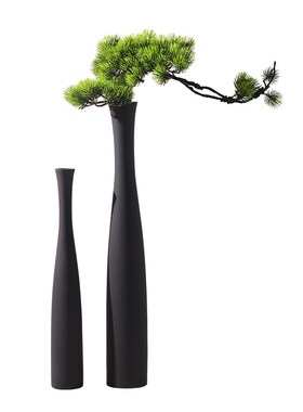 黑白简约风玄f关装饰摆件高大花瓶陶瓷家居客厅电视柜乔迁新居礼